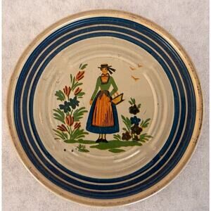 Vintage Dutch Girl Metal Coasters, Set of 4